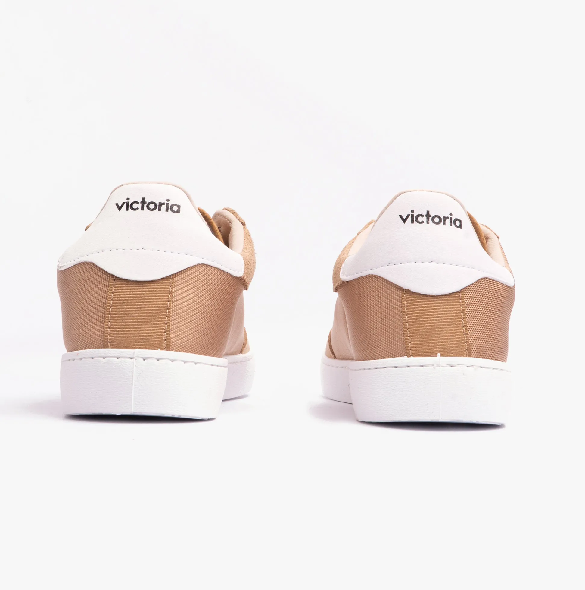 Victoria BERLIN SPLIT LEATHER & NYLON Womens Trainers Taupe sold by Shuperb product image thumbnail 4