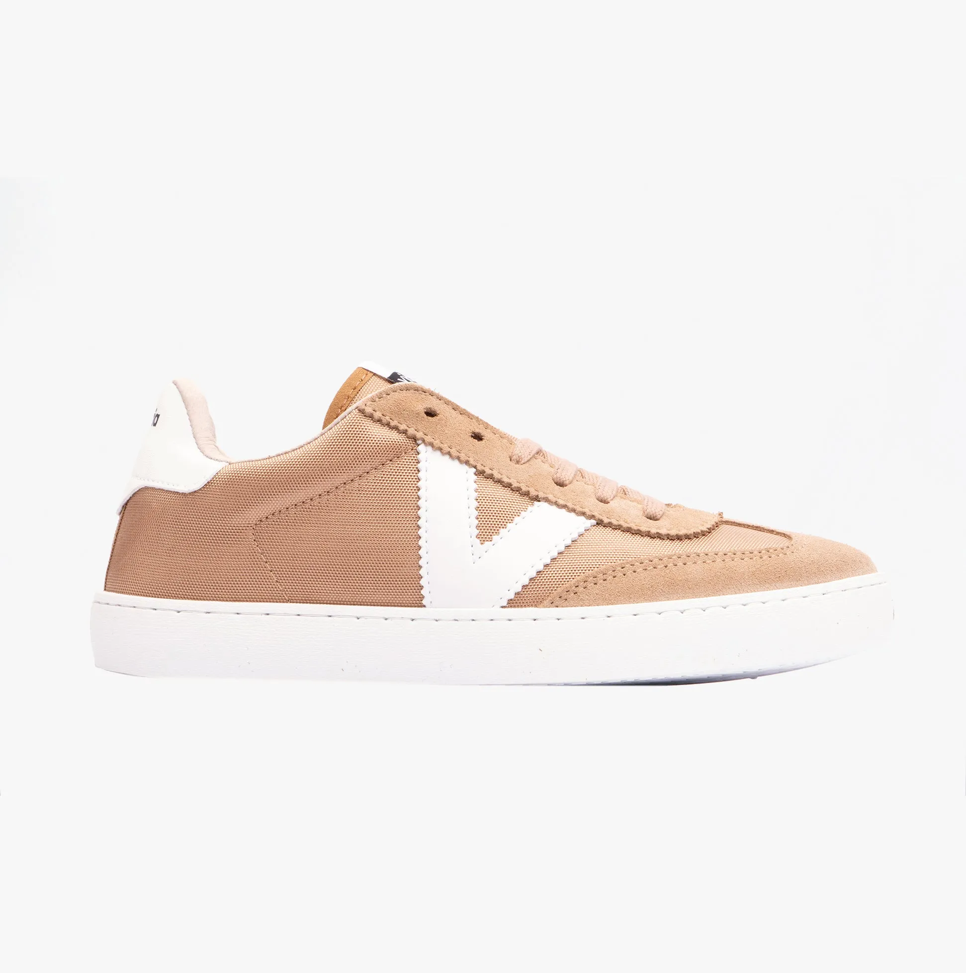 Victoria BERLIN SPLIT LEATHER & NYLON Womens Trainers Taupe sold by Shuperb