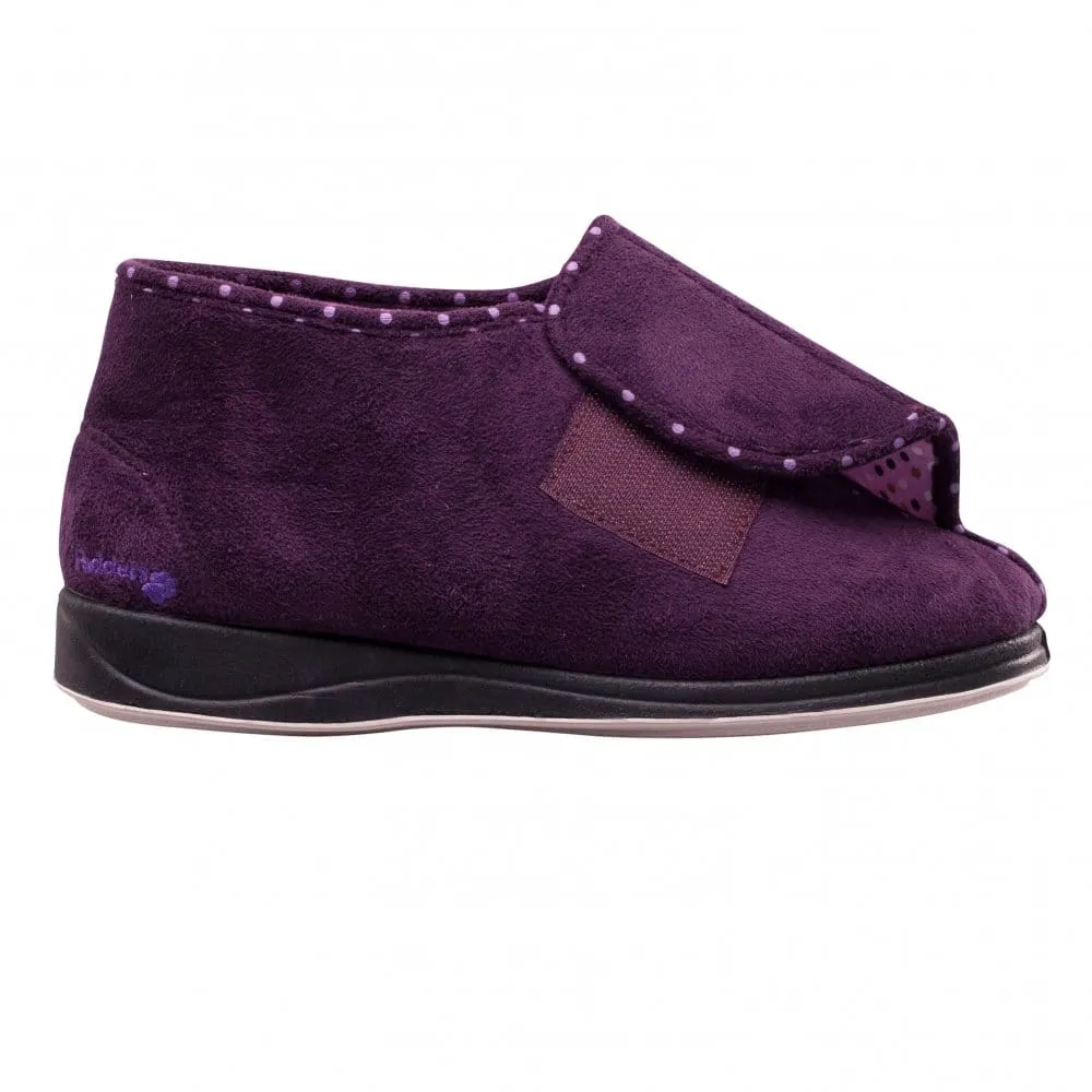Padders CHERISH Womens (2E Fit) Touch Fasten Boot Slippers Purple sold by Shuperb product image thumbnail 4