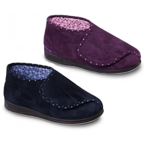 Padders CHERISH Womens (2E Fit) Touch Fasten Boot Slippers Purple sold by Shuperb product image thumbnail 2