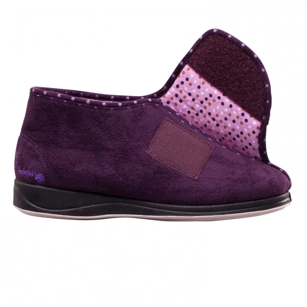 Padders CHERISH Womens (2E Fit) Touch Fasten Boot Slippers Purple sold by Shuperb product image thumbnail 5