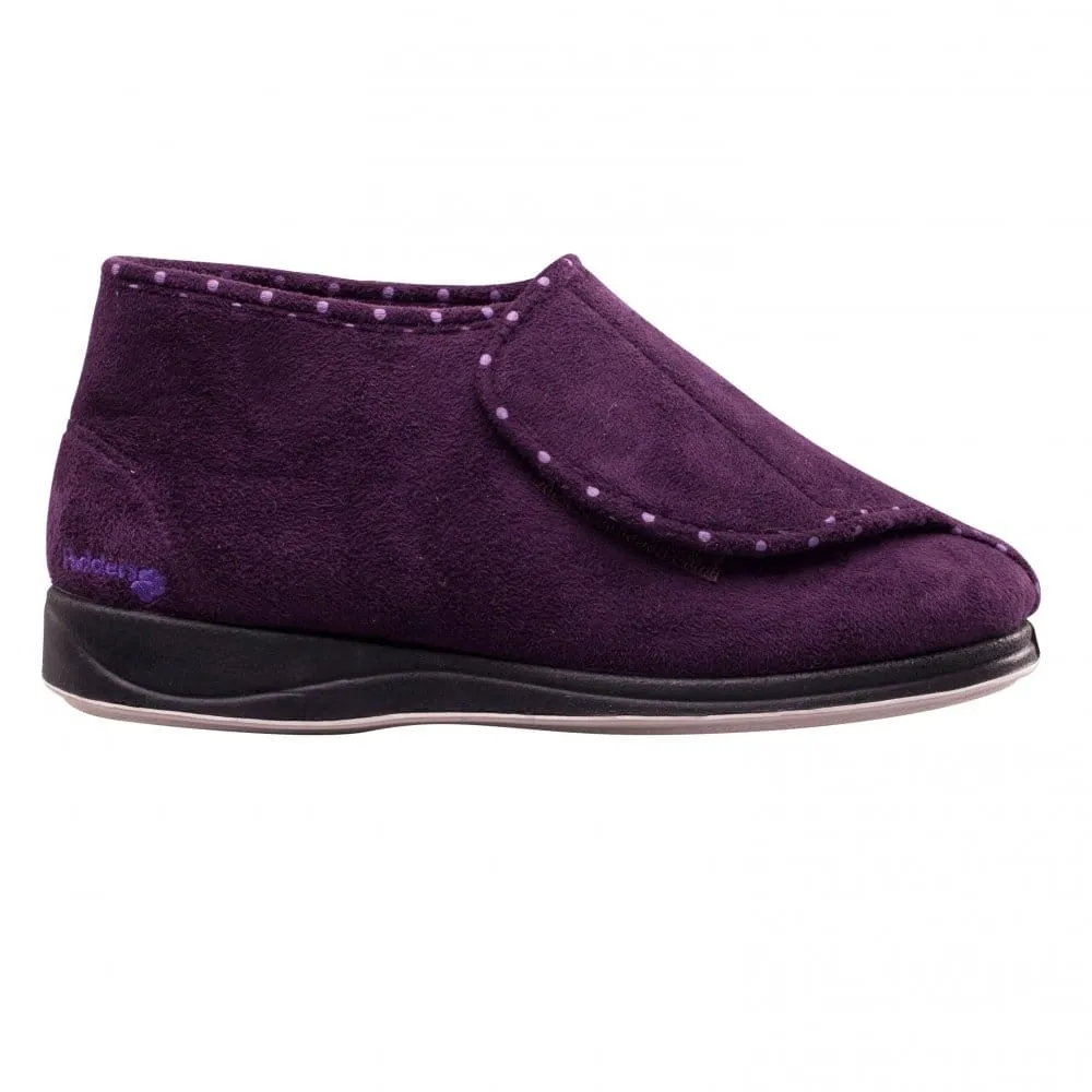 Padders CHERISH Womens (2E Fit) Touch Fasten Boot Slippers Purple sold by Shuperb product image thumbnail 3