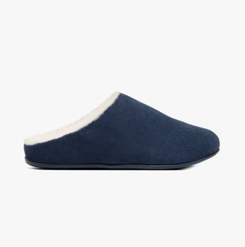 FitFlop CHRISSIE SHEARLING Womens Slippers Midnight Navy sold by Shuperb