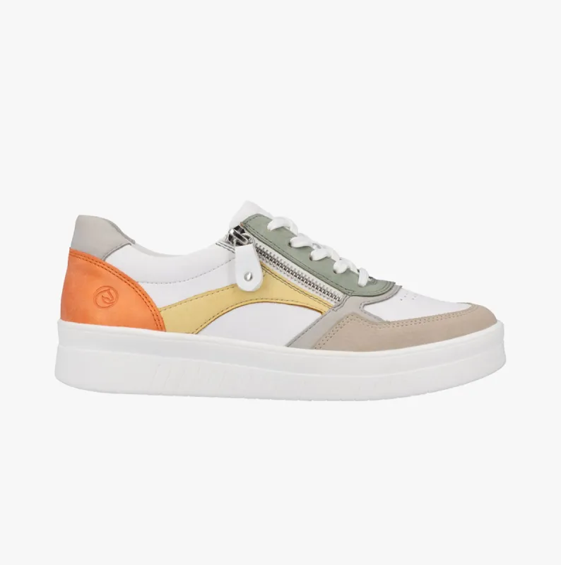 KENDRA Womens Trainers White/Khaki sold by Shuperb