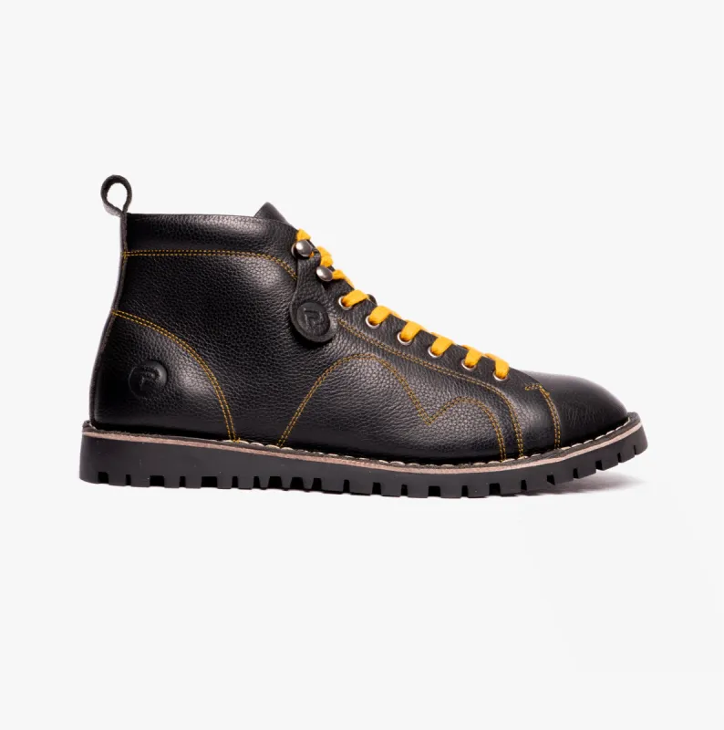 Popps 1961 MOD Mens Leather Boots Black sold by Shuperb