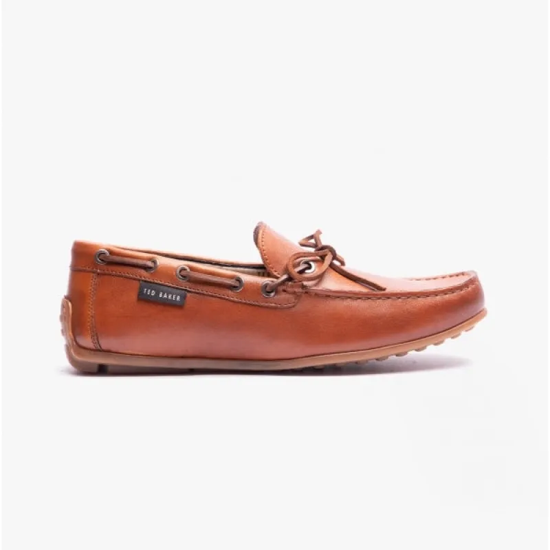 KENNEY P Mens Casual Boat Shoes Tan made by Ted Baker