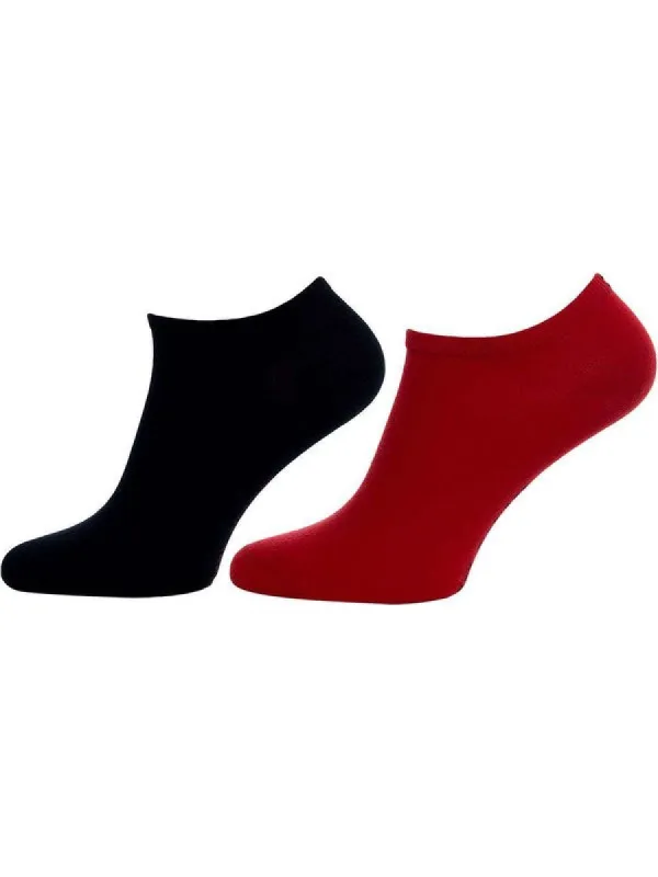 Tommy Hilfiger 2 Pack Womens Trainer Socks Red/Navy made by Tommy Hilfiger
