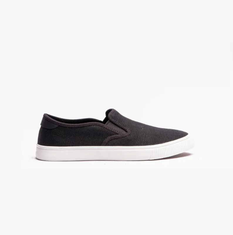 BAJA Mens Slip On Canvas Shoes Black sold by Shuperb