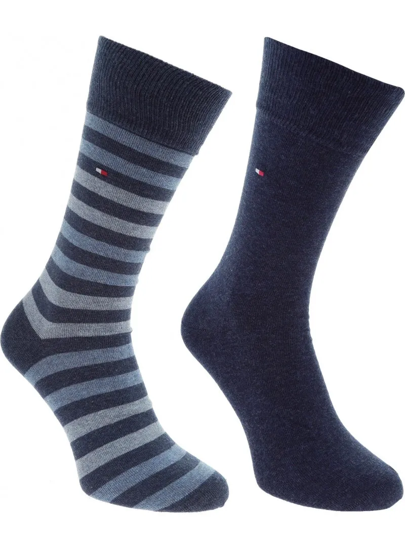 2 Pack Mens Crew Stripe Socks Navy sold by Shuperb