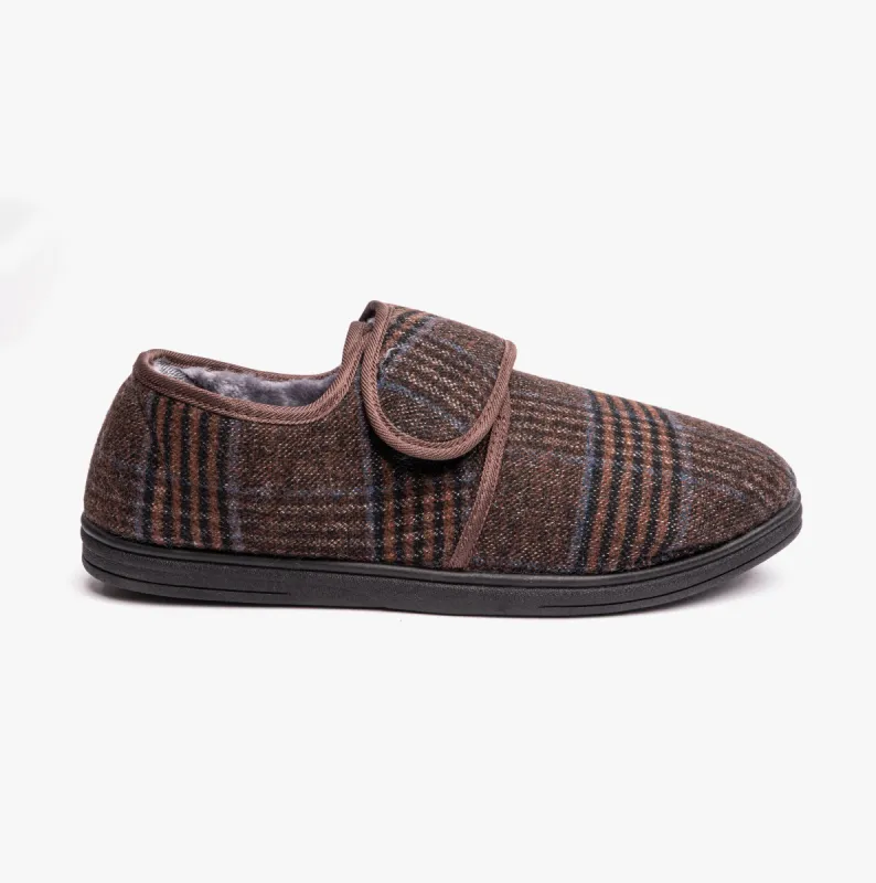 Dr Keller DAVID Mens Full Slippers Brown sold by Shuperb