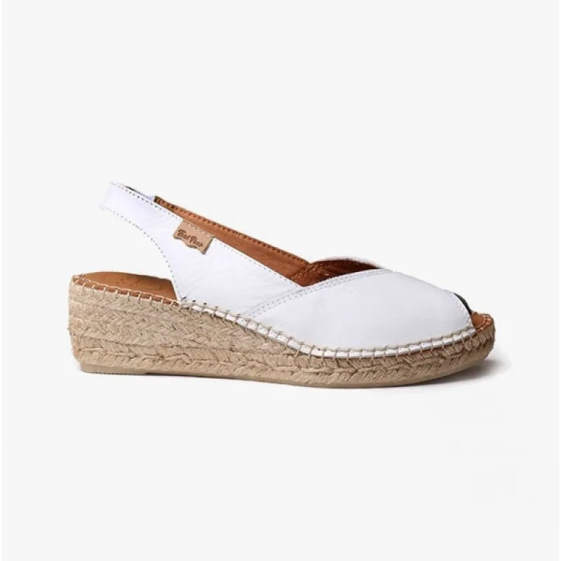 Toni Pons BERNIA Womens Leather Slingback Espadrilles White sold by Shuperb