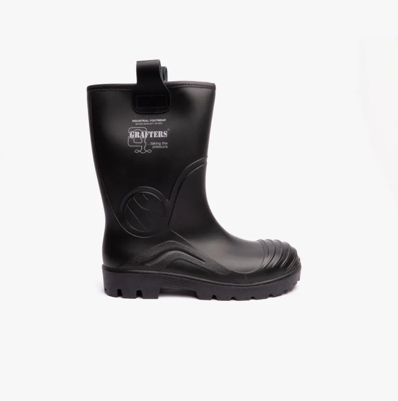 Grafters M928A Mens Safety Rigger Wellies Boots Black sold by Shuperb