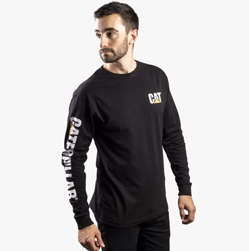 CAT TRADEMARK BANNER Mens Cotton Long Sleeve T-Shirt Black sold by Shuperb