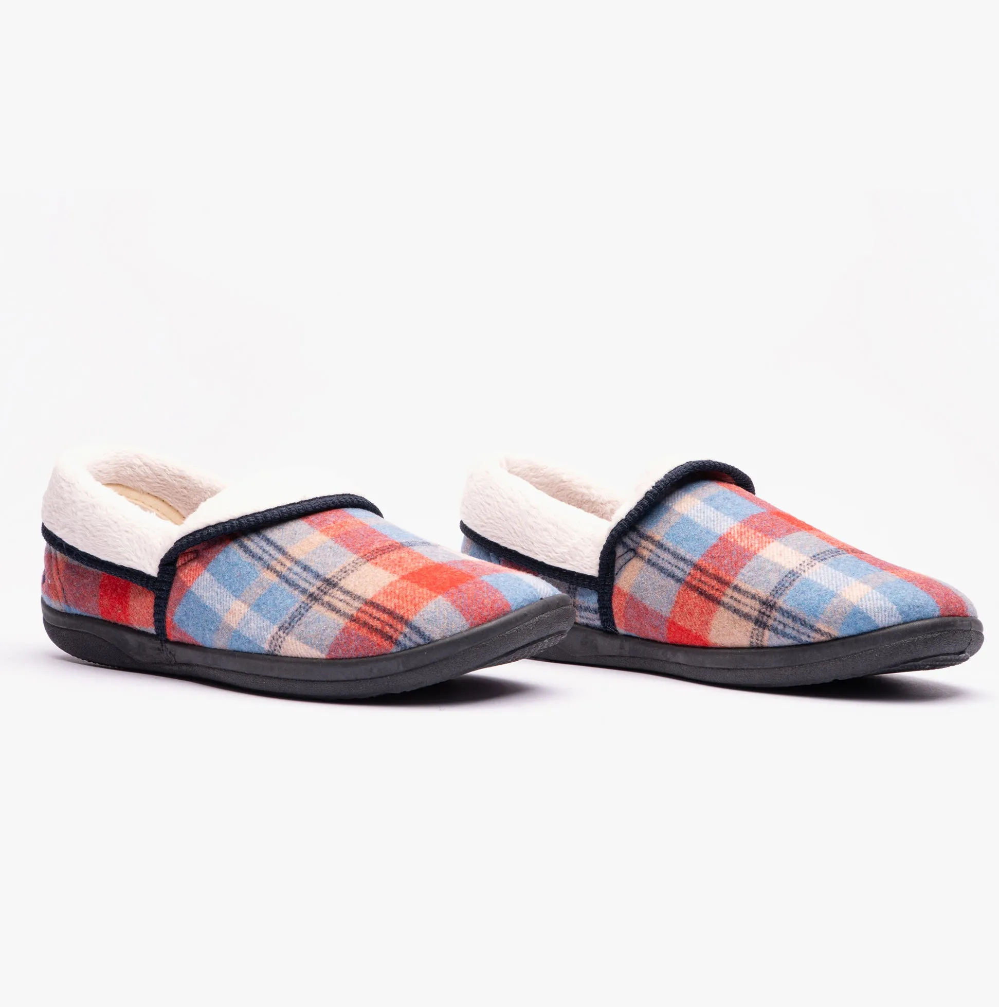 MELLOW Ladies (EE Fit) Full Slippers Blue Combi sold by Shuperb product image thumbnail 4