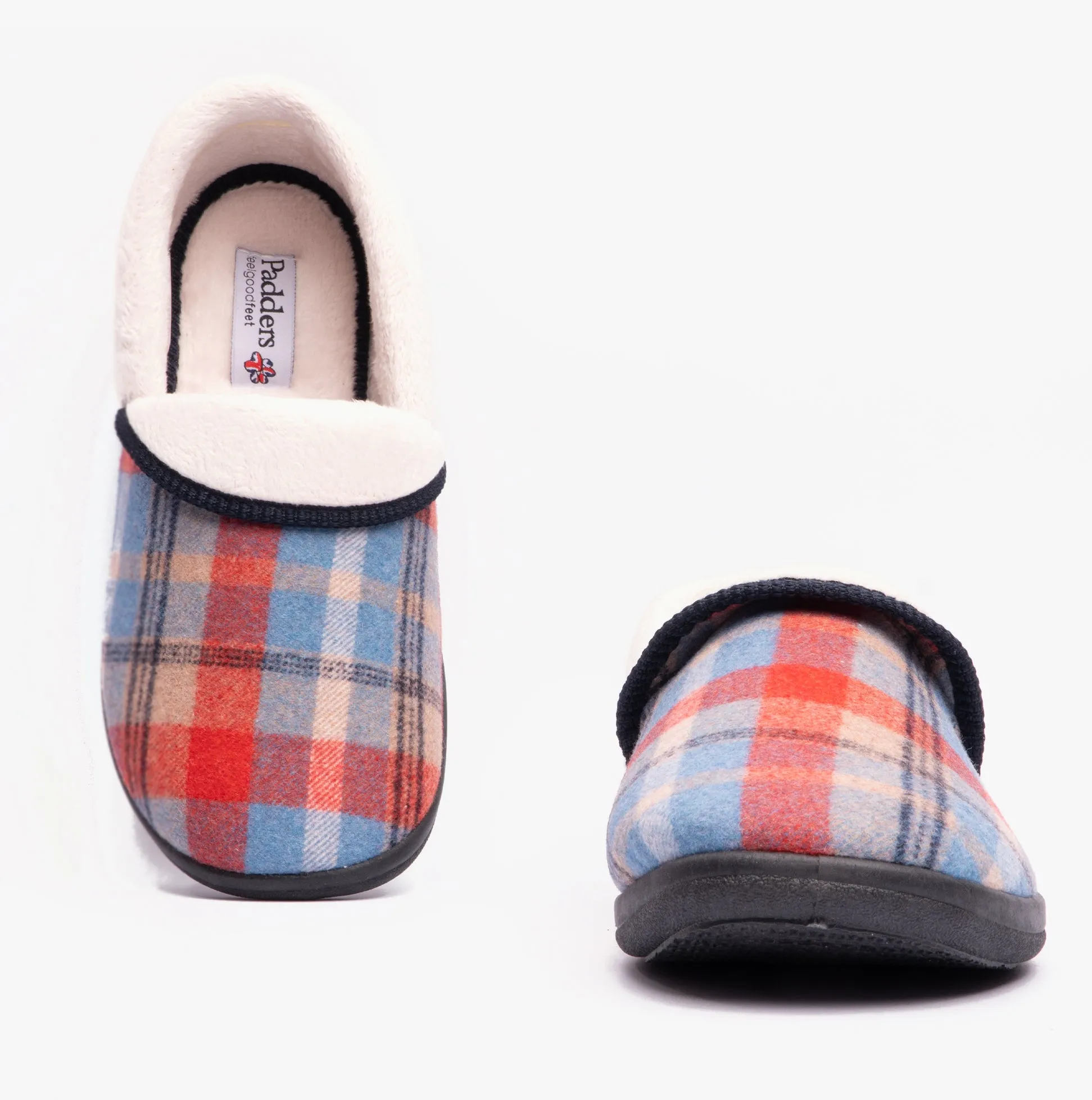 MELLOW Ladies (EE Fit) Full Slippers Blue Combi sold by Shuperb product image thumbnail 2