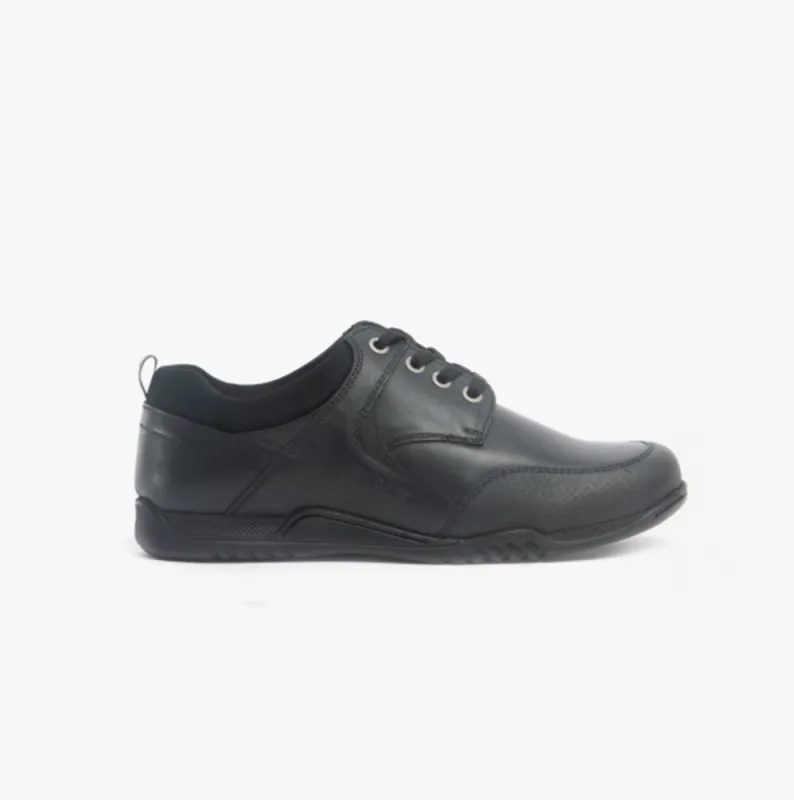 Hush Puppies DEXTER Boys Leather School Shoes Black sold by Shuperb