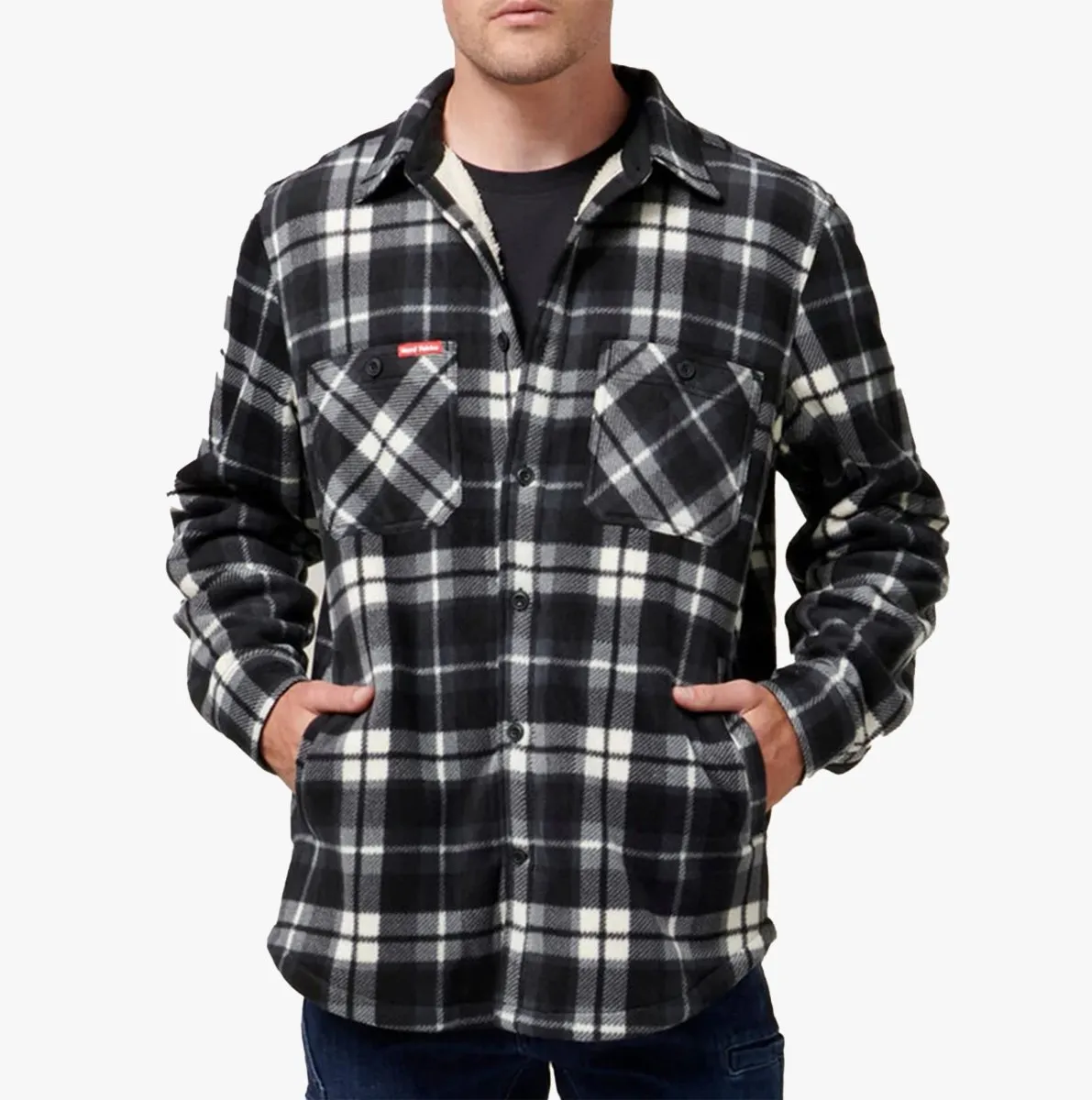 Hard Yakka QUILTED FLANNEL Mens Shirt Jacket Grey sold by Shuperb