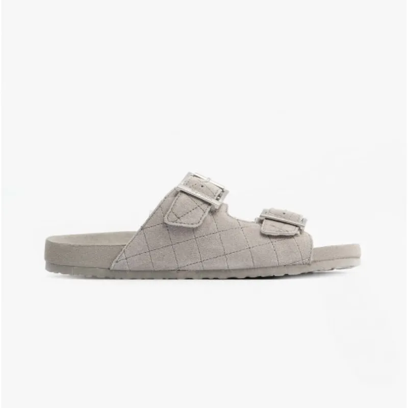 Barbour ELLIS Womens Suede Mule Slippers Grey sold by Shuperb