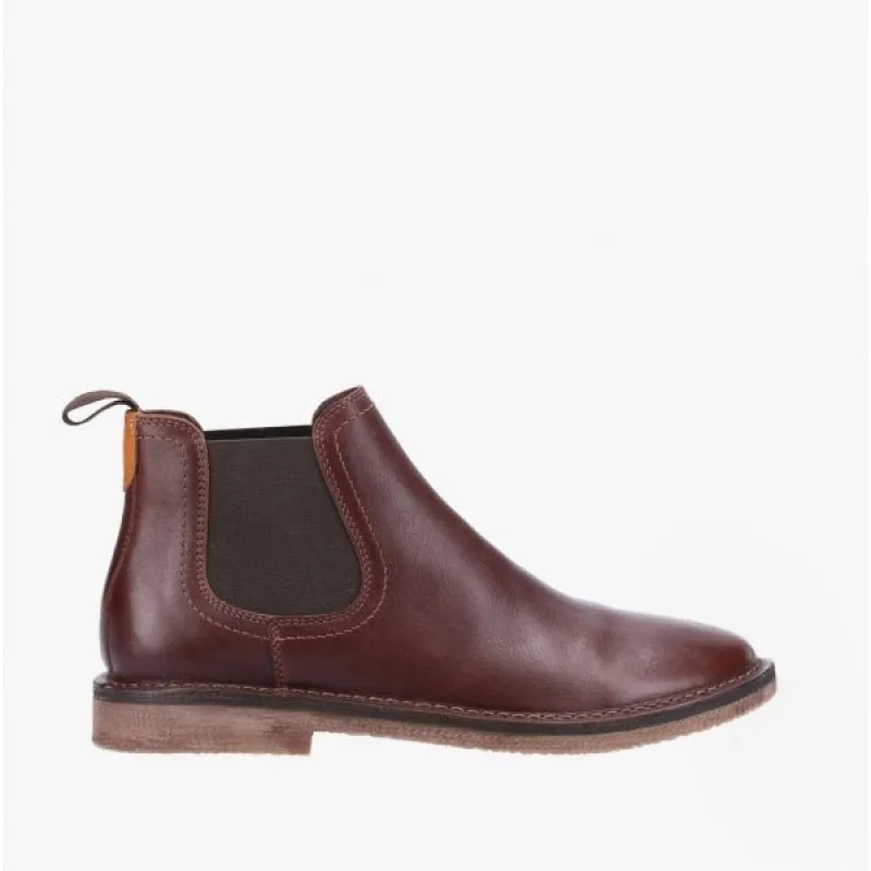 Hush Puppies SHAUN Mens Leather Chelsea Boots Brown made by Hush Puppies