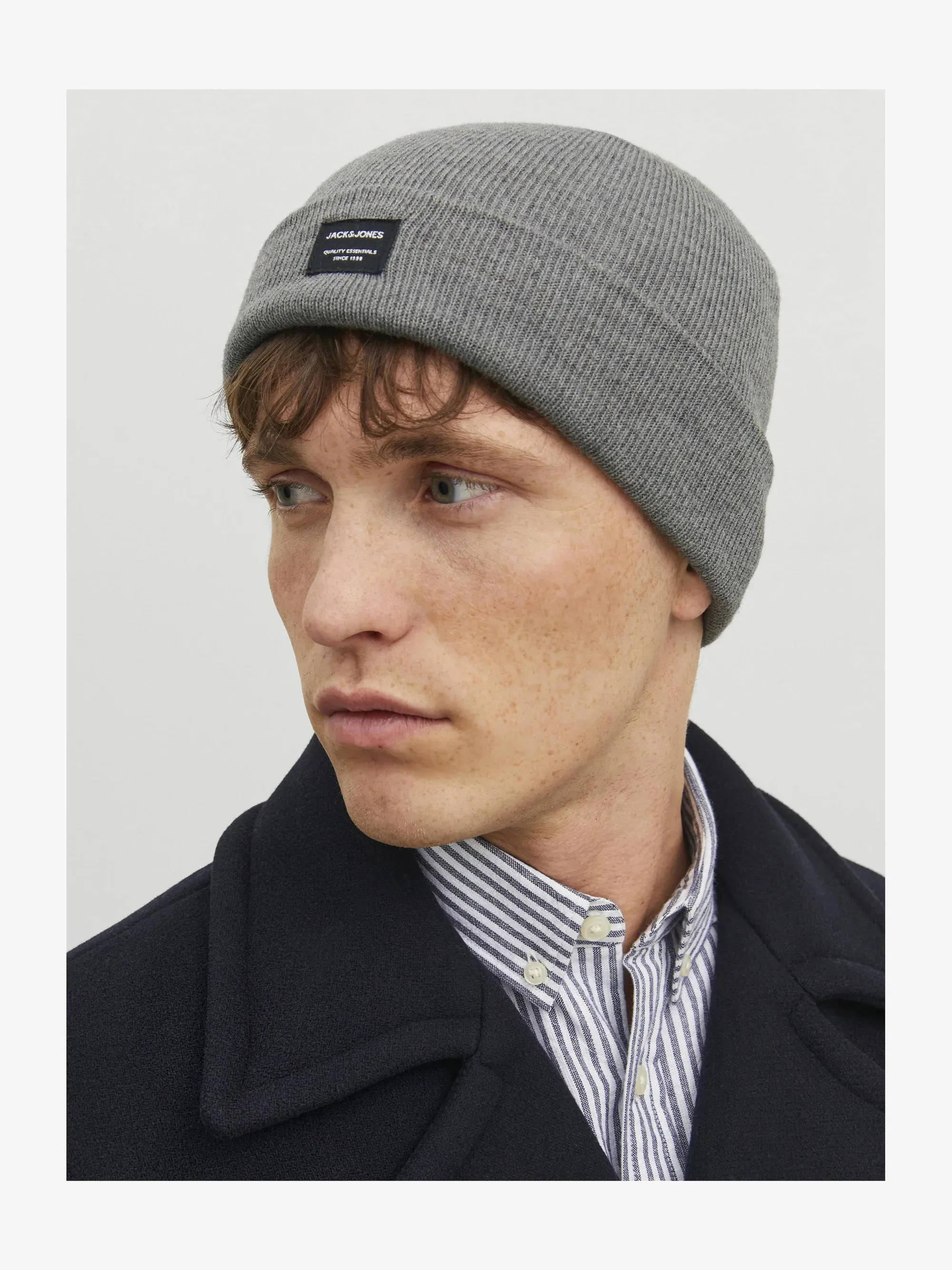 Jack & Jones DNA Mens Beanie Grey Melange sold by Shuperb
