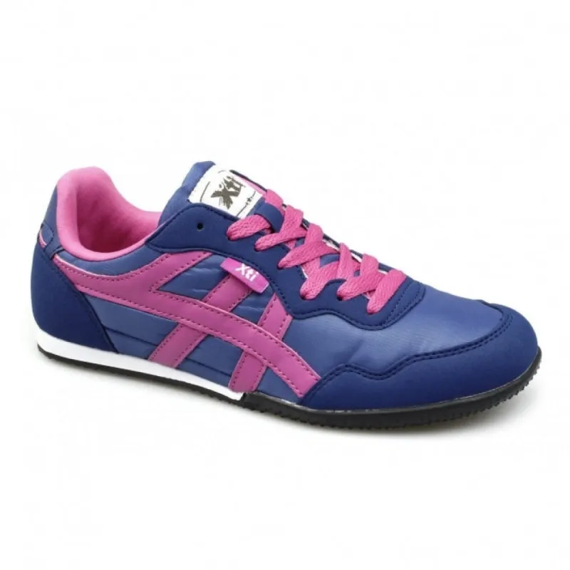 CASEY Womens Nylon/Faux Suede Running Trainers Navy/Fuchsia sold by Shuperb