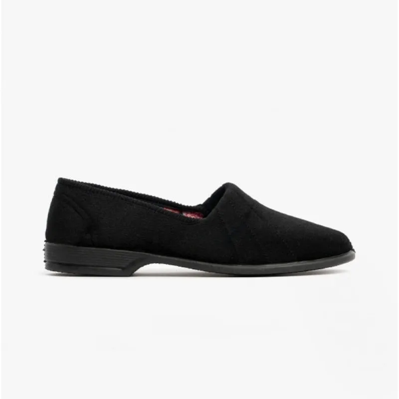 Sleepers AUDREY III Womens Full Wide Slippers Black sold by Shuperb