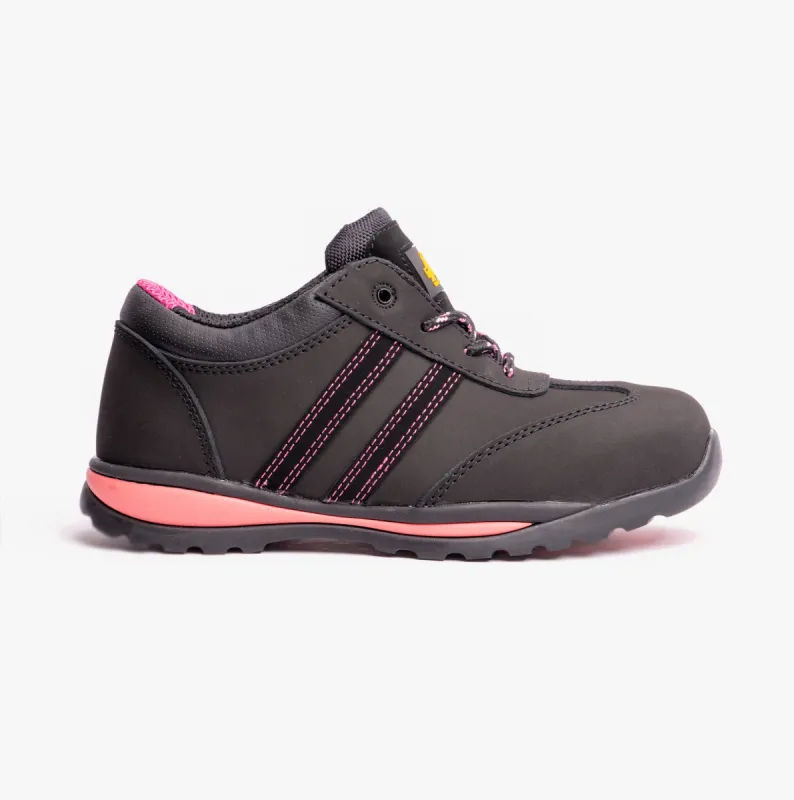 FS47 Ladies Leather Safety Trainers Black sold by Shuperb