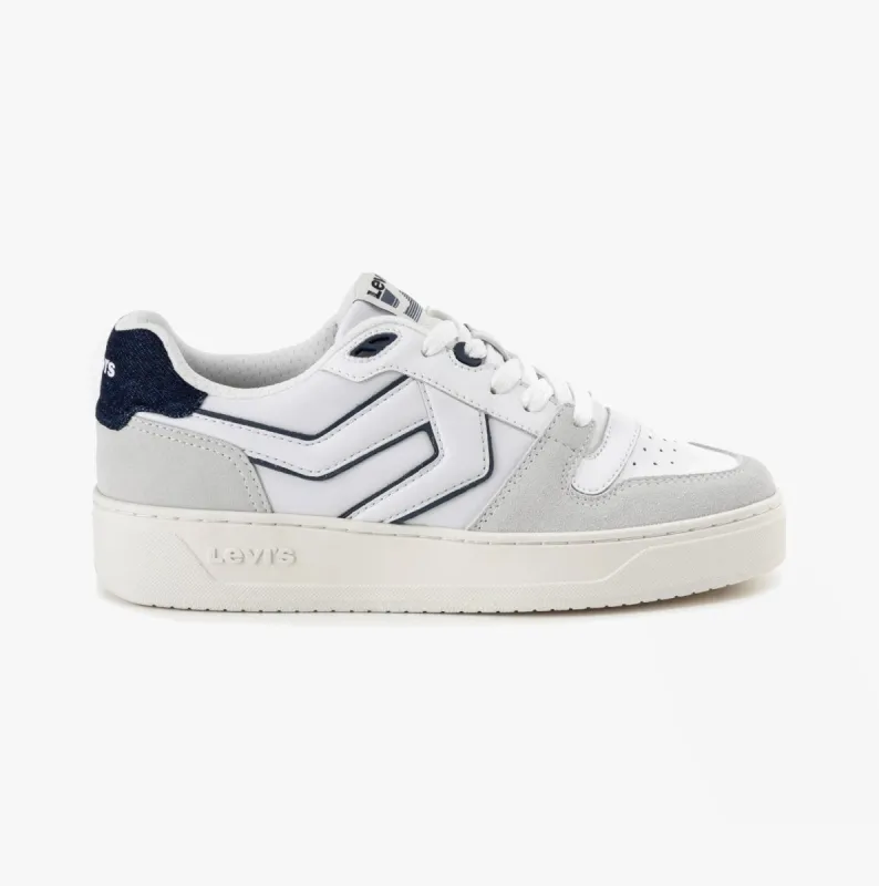 Levi's GLIDE L Mens Trainers White/Navy sold by Shuperb
