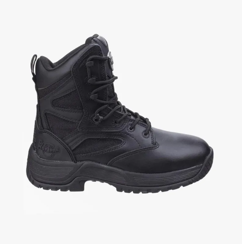 SKELTON Mens Leather Service Boots Black made by Shuperb