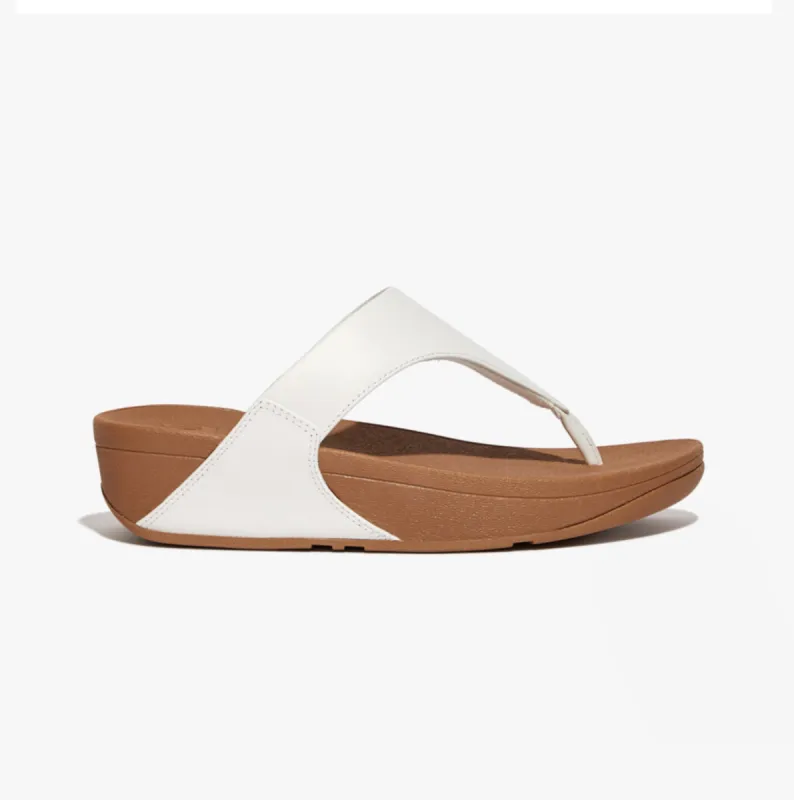 FitFlop LULU Womens Leather Toe Post Sandals White sold by Shuperb