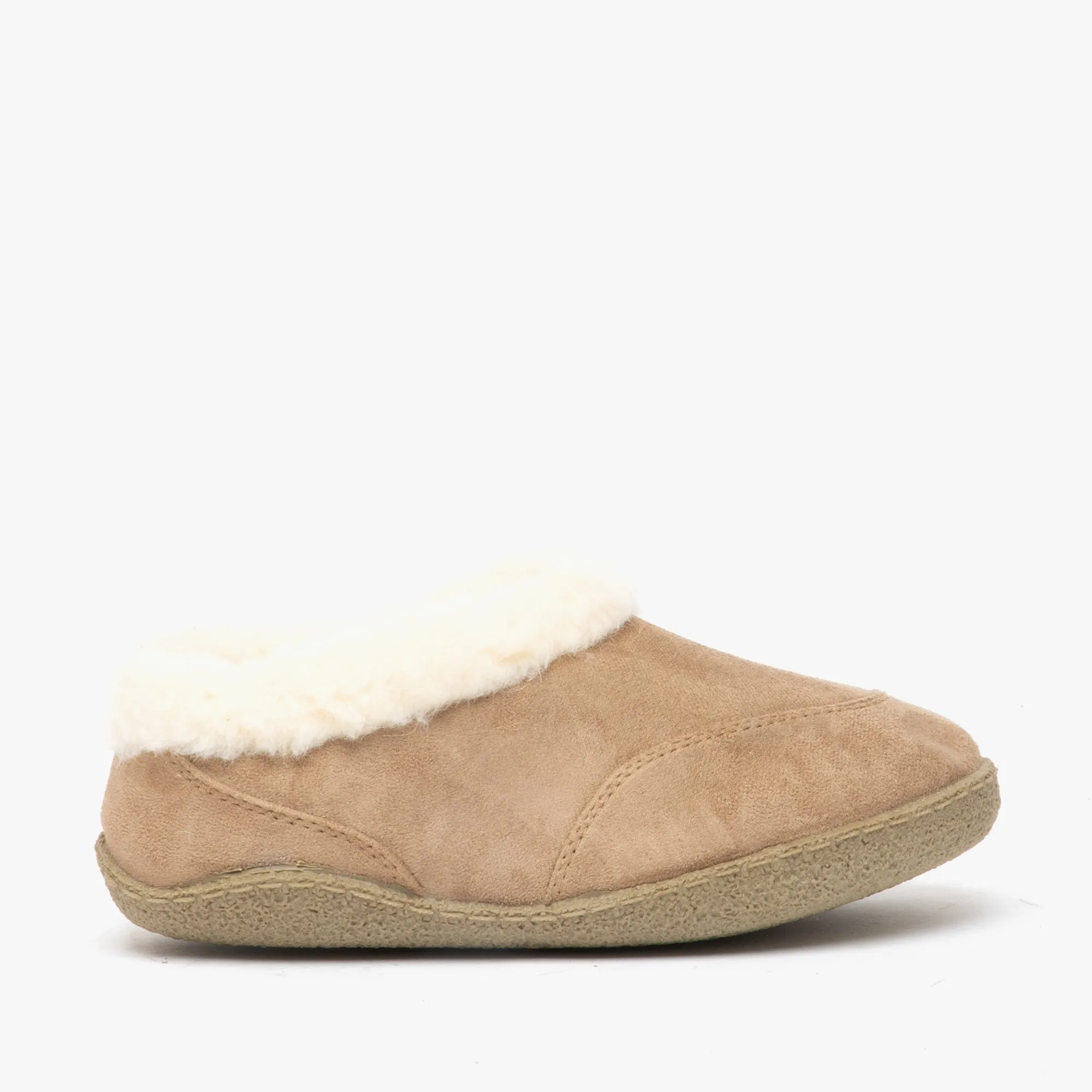 HOS Comfort CATHIE Womens Faux Fur Collar Full Slippers Tan sold by Shuperb
