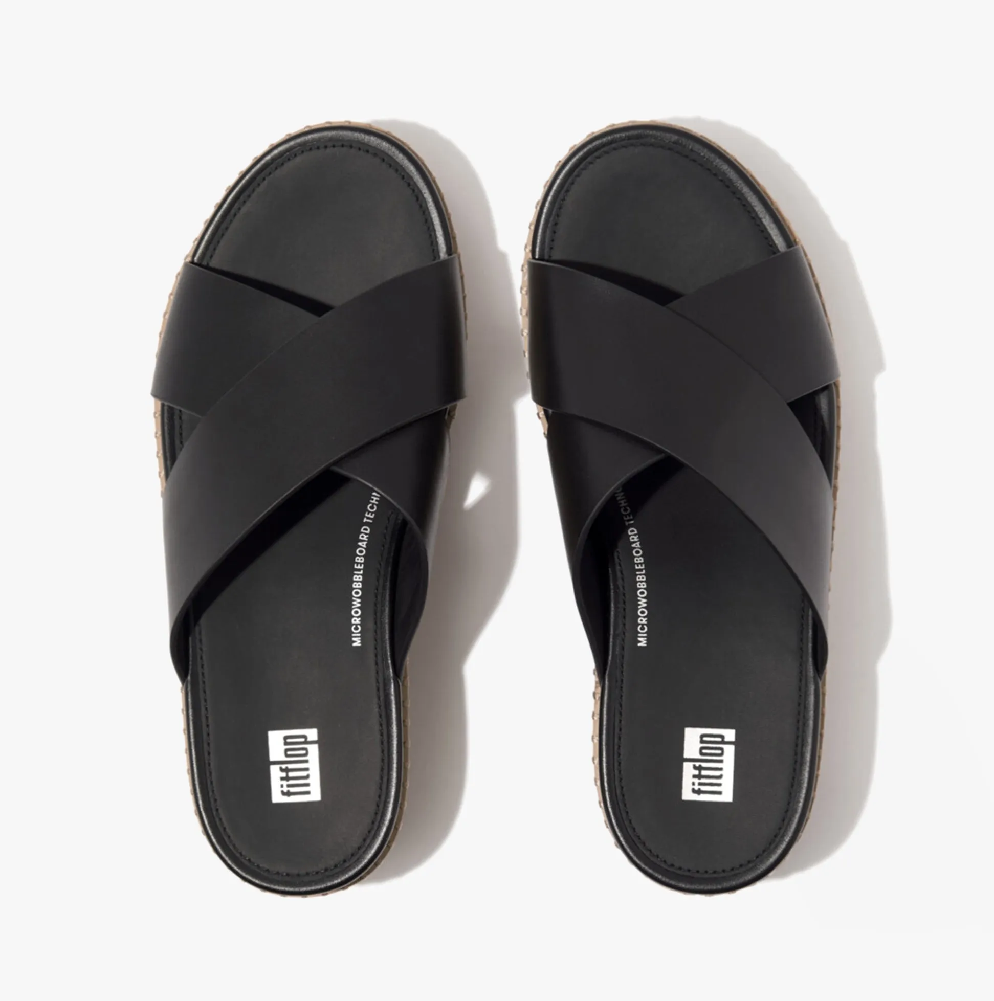 FitFlop ELOISE LEATHER Womens Cross Slides Black sold by Shuperb product image thumbnail 2