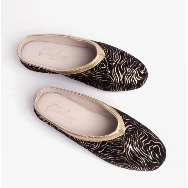 Chaleur SORELLA Womens Mule Slippers Black/Gold sold by Shuperb product image thumbnail 5