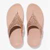 FitFlop LULU GLITTER Womens Toe Post Sandals Rose Gold sold by Shuperb