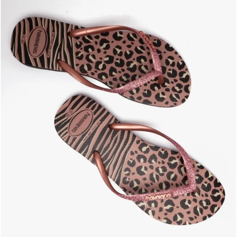 Havaianas HAV SLIM ANIMALS MIX Womens Flip-Flops Black/Gold sold by Shuperb