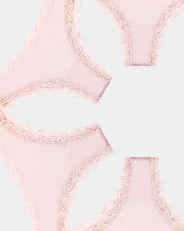 Brazilian Knicker Four Pack - Pink-a-Boo sold by Stripe & Stare