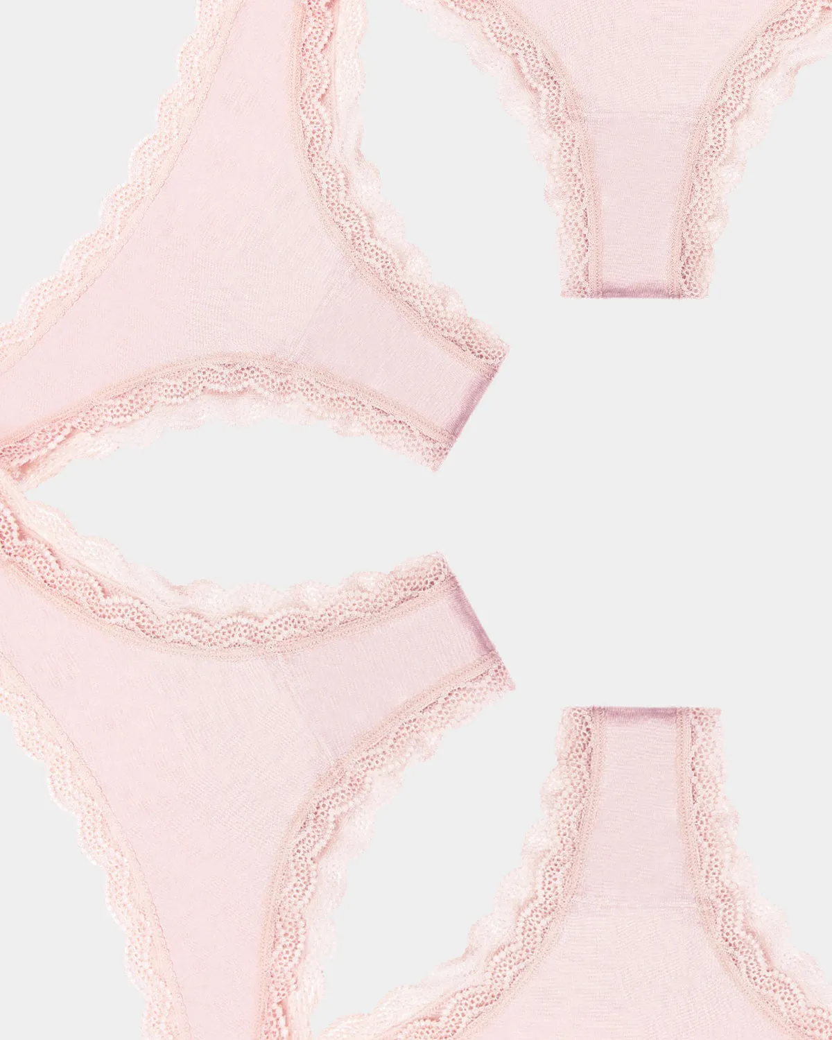 Brazilian Knicker Four Pack - Pink-a-Boo sold by Stripe & Stare