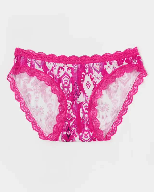 The Original Knicker - Raspberry Ikat sold by Stripe & Stare