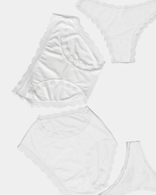 The Discovery Knicker Pack - White sold by Stripe & Stare