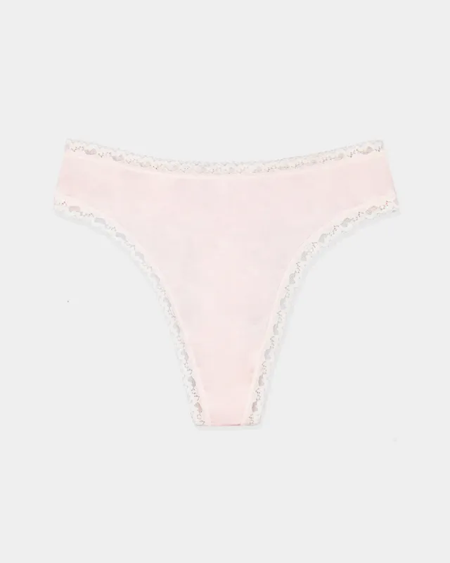 High Waisted Thong - Pink-a-Boo sold by Stripe & Stare