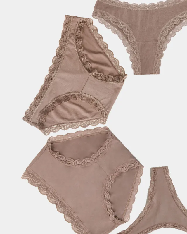 The Discovery Knicker Pack - Taupe sold by Stripe & Stare