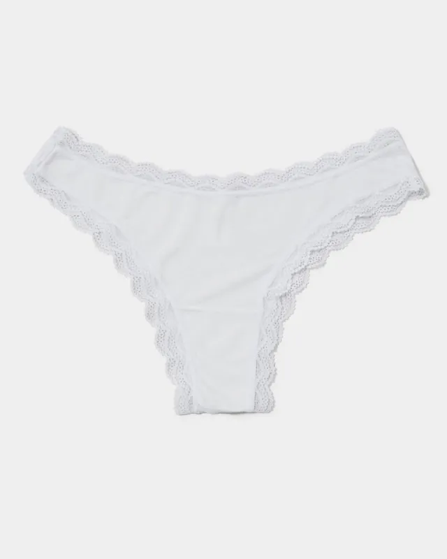Brazilian Knicker - White sold by Stripe & Stare
