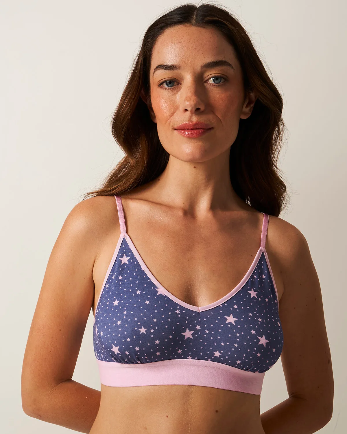 T-Shirt Bra - Indigo and Pirouette Stars sold by Stripe & Stare