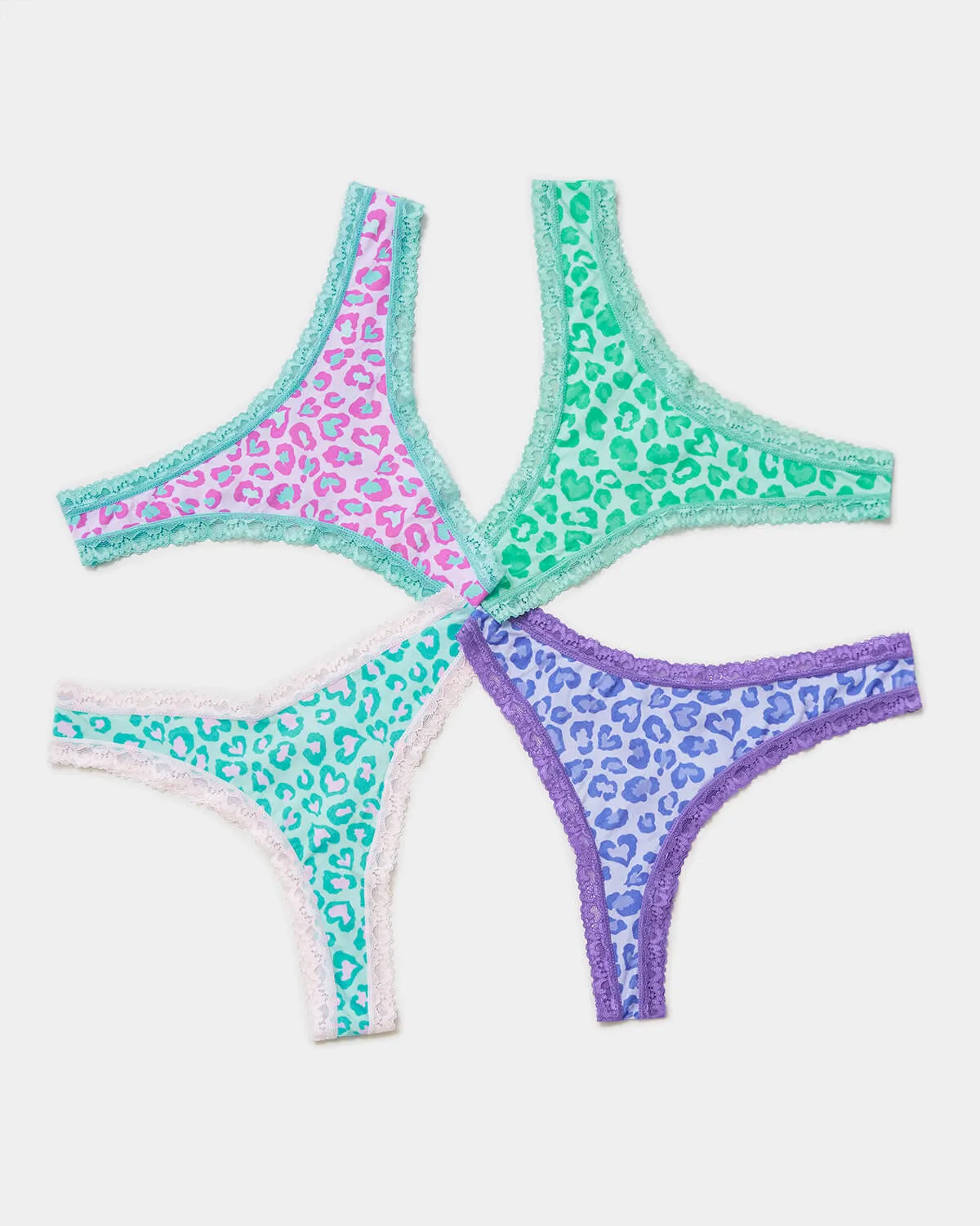 Thong Four Pack - Ultimate Leopard sold by Stripe & Stare