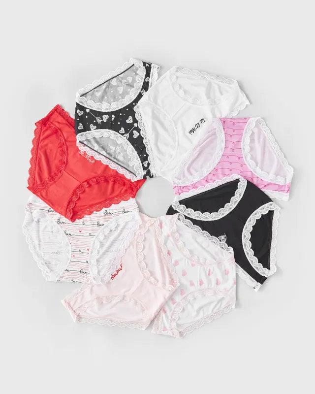 The Original Knicker Eight Pack - Lovestruck sold by Stripe & Stare