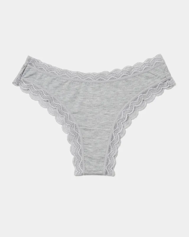 Brazilian Knicker - Grey Marl sold by Stripe & Stare