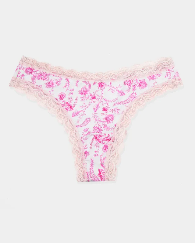 Brazilian Knicker - Pink Spring Paisley sold by Stripe & Stare