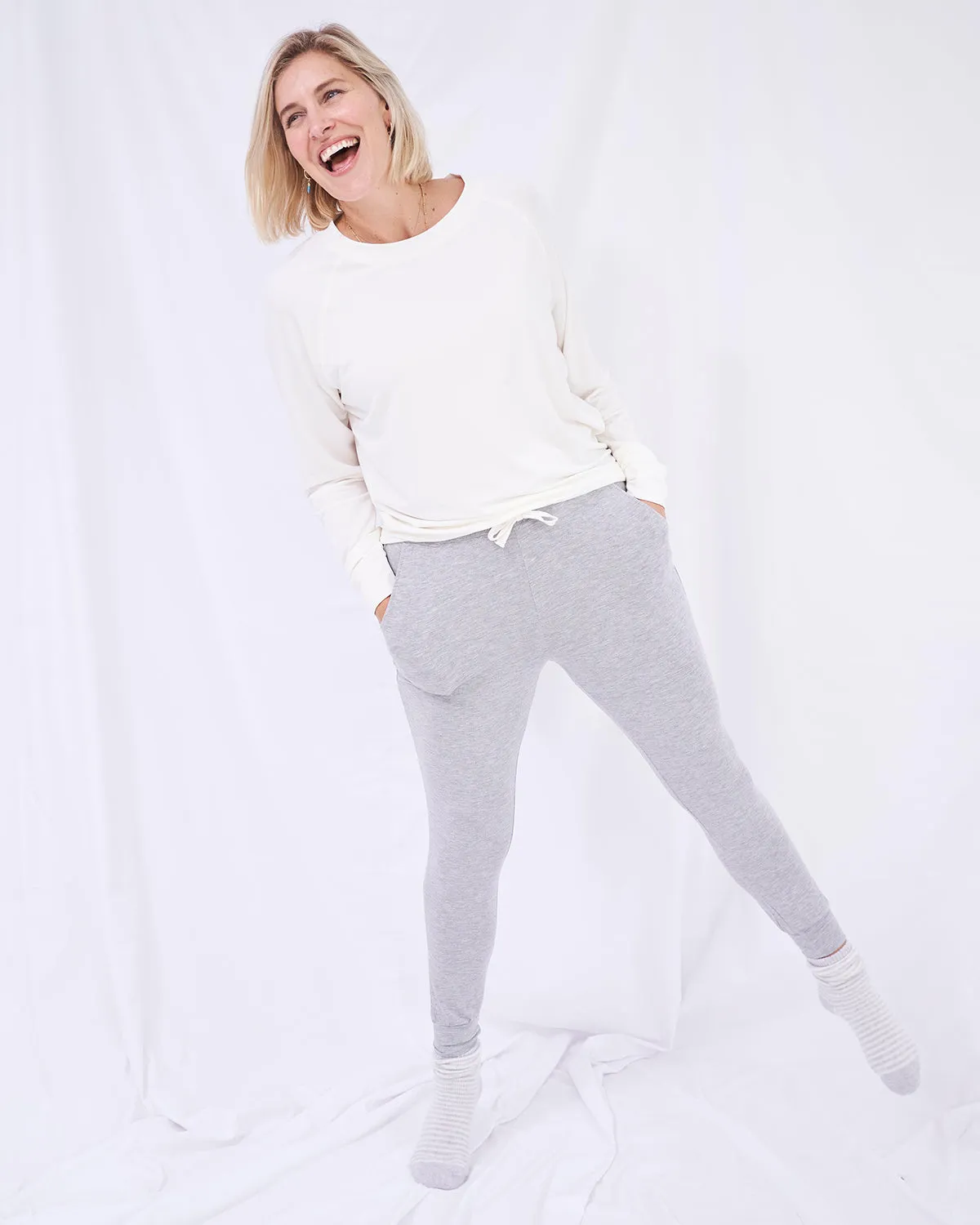 Lightweight Jogger - Grey Marl sold by Stripe & Stare