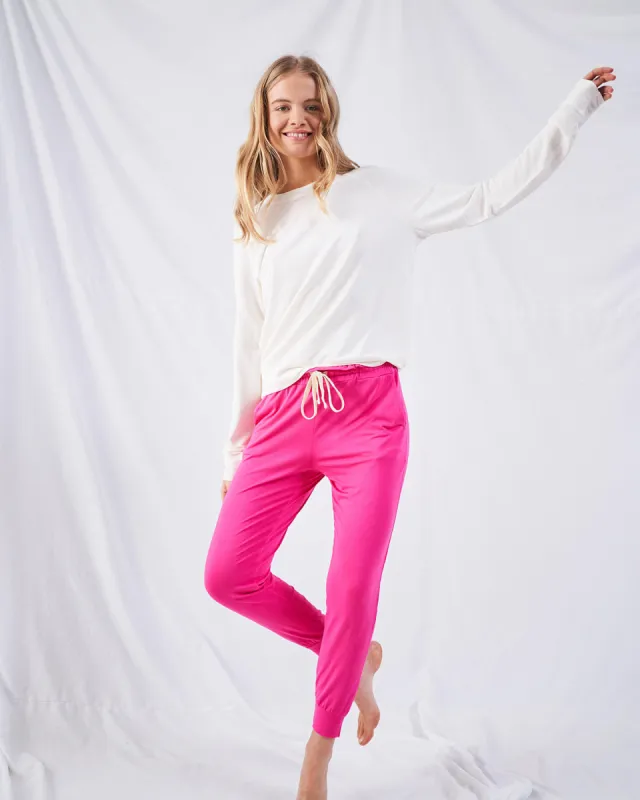 Lightweight Jogger - Raspberry sold by Stripe & Stare