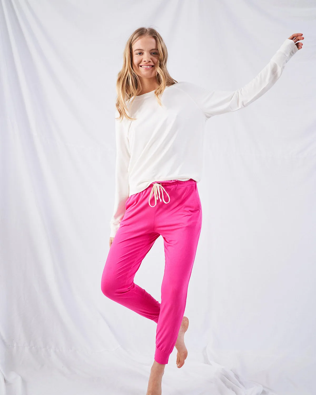 Lightweight Jogger - Raspberry sold by Stripe & Stare